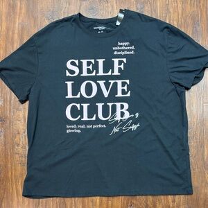 NWT “Self Love Club” Women’s XL Grayson / Threads Black Tee Shirt # 3054